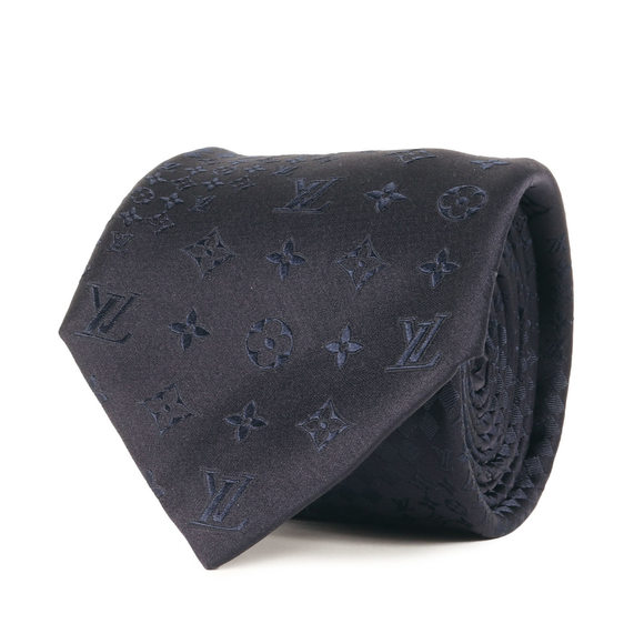LOUIS VUITTON Cravate Mix Monogram Silk Tie in Navy Blue for Men, K4613,All Products : American Fashion Style Bags On Sale